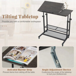 Height Adjustable Sit Stand Desk Mobile Stand Up Desk - thumbnail 5