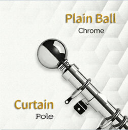 Aspire Homeware Plain Metal Curtain Pole With Ball Finials Extendable Rod 120-210 Cm (Chrome) - thumbnail 6