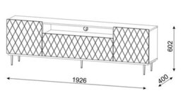 Arte Graphite Diuna Tv Cabinet 193Cm - Spacious Multimedia Storage With Cable Management - thumbnail 3