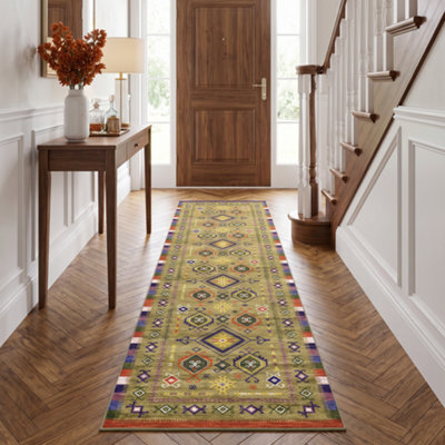 Decoranddecor Hallway Runners, Washable Rugs, Carpet Runner Rug, 60X240Cm, Non-Slip, Pet Friendly, Low Pile, Geometric Rug - Lyra - image 1