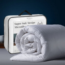 MHG Living 4.5 Tog Summer Duvet - Lightweight Striped Microfibre Duvet, Breathable & Hypoallergenic - Super King
