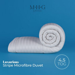 MHG Living 4.5 Tog Summer Duvet - Lightweight Striped Microfibre Duvet, Breathable & Hypoallergenic - thumbnail 5