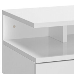 Homcom Nightstand Set Of 2, Wall Mounted Bedside Cabinet, High Gloss White - thumbnail 8