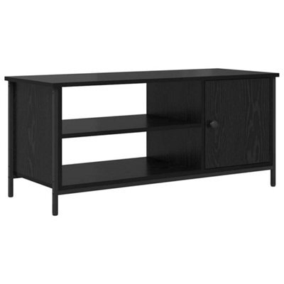 Berkfield Modern Tv Cabinet Black Oak 100 X 40 X 45 Cm Engineered Wood