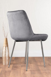 Furniturebox Uk Novara 120Cm Round Dining Table And 6 Grey Pesaro Silver Leg Chairs - thumbnail 7