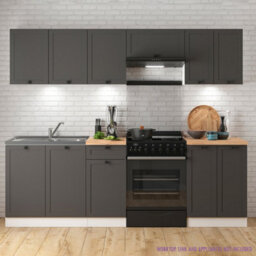Heze Furniture Summer 7 Unit Kitchen Cabinets Set 240Cm In Graphite - thumbnail 1