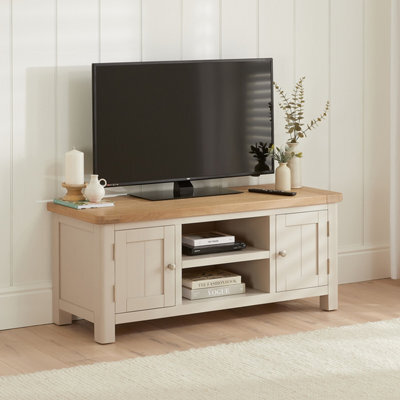 The Furniture Market Marbury Putty Grey Painted Widescreen Tv Unit Stand Up To 60 Tv Size - image 1