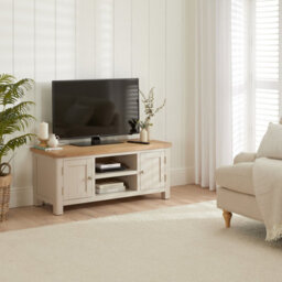 The Furniture Market Marbury Putty Grey Painted Widescreen Tv Unit Stand Up To 60 Tv Size - thumbnail 3