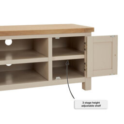 The Furniture Market Marbury Putty Grey Painted Widescreen Tv Unit Stand Up To 60 Tv Size - thumbnail 6