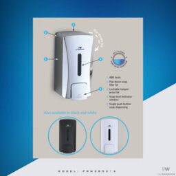 Mylek Prowashroom 1000Ml Soap Dispenser In Silver - thumbnail 4