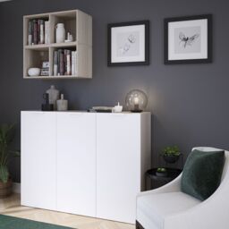 GoodHome Atomia Freestanding White Oak Effect Office & Living Storage - thumbnail 4