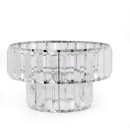Fabfinds Crystal Effect Clear 2 Tier Acrylic Pendant Ceiling Lamp Shade - thumbnail 4