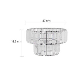 Fabfinds Crystal Effect Clear 2 Tier Acrylic Pendant Ceiling Lamp Shade - thumbnail 3