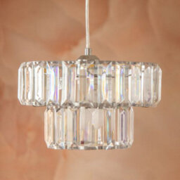 Fabfinds Crystal Effect Clear 2 Tier Acrylic Pendant Ceiling Lamp Shade - thumbnail 2