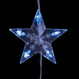 Berkfield Decorative Led Star Curtain Fairy Lights 200 Led Blue 8 Function - thumbnail 6