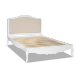 Statement Furniture Juliette French Style 5Ft King Bed With Upholstered Headboard - White - thumbnail 5