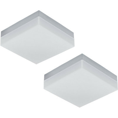2 Pack White Ip44 Outdoor Wall Light With Built-In Led For Modern Porches - image 1
