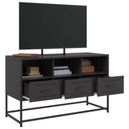 Berkfield Industrial Tv Cabinet Black 100.5X39X60.5 Cm Steel - thumbnail 5
