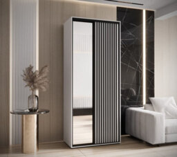 Arte Sapporo Ii - Crisp White Mirrored Sliding Door Wardrobe - Compact Storage For Modern Living (H)2050mm (W)1200mm (D)600mm - thumbnail 1