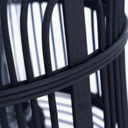 Pacific Lifestyle Large Black Bamboo And Glass Lantern - thumbnail 6