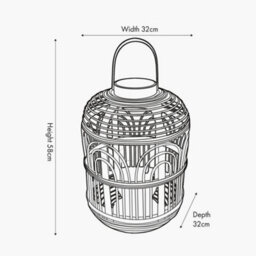 Pacific Lifestyle Large Black Bamboo And Glass Lantern - thumbnail 8