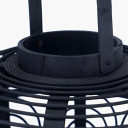 Pacific Lifestyle Large Black Bamboo And Glass Lantern - thumbnail 7