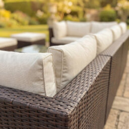 Artemis Home Oliena 12 Seat Modular Rattan Large U-Shape Garden Furniture - Brown - thumbnail 5
