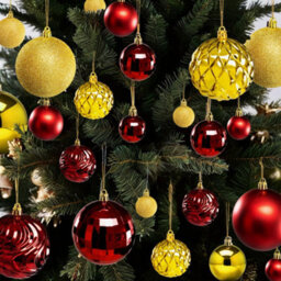 Pelle & Sol Christmas Bauble Set 36-Piece, Red-Gold Shatterproof Glitter, Disco Ball & Swirl Ornaments For Christmas Tree - thumbnail 7