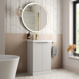 Affine Bathroom Vanity Unit Basin Sink Free Standing 500mm Door Cabinet Storage White - thumbnail 4