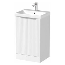 Affine Bathroom Vanity Unit Basin Sink Free Standing 500mm Door Cabinet Storage White - thumbnail 5