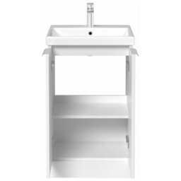 Affine Bathroom Vanity Unit Basin Sink Free Standing 500mm Door Cabinet Storage White - thumbnail 6