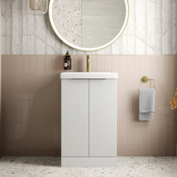 Aveli Bathroom Vanity Unit Basin Sink Free Standing 500mm Door Cabinet Storage White