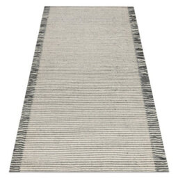 RugsX Wool Carpet Tahar 99003F Cream / Grey - Hand-Woven Lines, Fringes  200X290 Cm - thumbnail 1