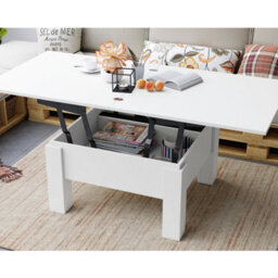 Heze Furniture Ozma 2 In 1 Extending Coffee / Dining Table 90-180Cm - White - thumbnail 4