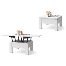 Heze Furniture Ozma 2 In 1 Extending Coffee / Dining Table 90-180Cm - White - thumbnail 6