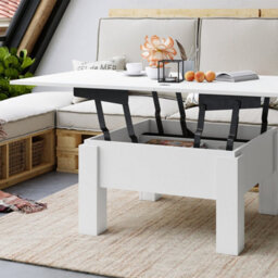 Heze Furniture Ozma 2 In 1 Extending Coffee / Dining Table 90-180Cm - White