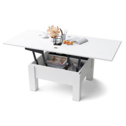 Heze Furniture Ozma 2 In 1 Extending Coffee / Dining Table 90-180Cm - White - thumbnail 8