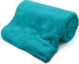 Homes & Linen Fleece Faux Fur Teal Roll Mink Throws Soft Cosy Bed Blankets