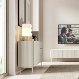 Arte Muti Sideboard Cabinet 177 Cm In Cashmere - Warm Textured Storage With Effortless Push-To-Open - thumbnail 5