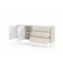 Arte Muti Sideboard Cabinet 177 Cm In Cashmere - Warm Textured Storage With Effortless Push-To-Open - thumbnail 2