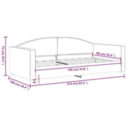 Berkfield Day Bed Light Grey 90X190 Cm Fabric - thumbnail 8