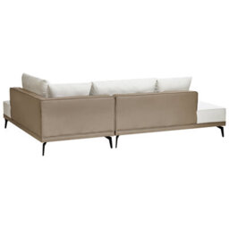 Beliani Corner Sofa 3 Seater Myken Fabric Off-White Left Hand - thumbnail 6