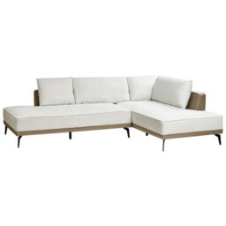 Beliani Corner Sofa 3 Seater Myken Fabric Off-White Left Hand - thumbnail 5