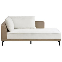 Beliani Corner Sofa 3 Seater Myken Fabric Off-White Left Hand - thumbnail 7