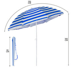 Crystals Garden Parasol Umbrella & Wooden Folding Deck Chair Lounger For Beach & Seaside Relaxation - thumbnail 5
