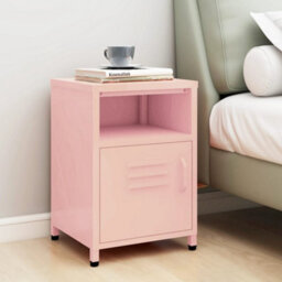 Berkfield Nightstand Pink 35X35X51 Cm Steel