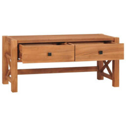 Berkfield Durable Desk With 2 Drawers 100X40X45 Cm Recycled Teak Wood - thumbnail 1