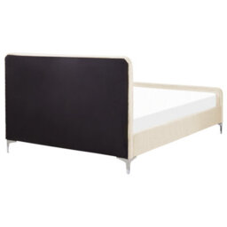 Beliani Bed Velvet Lunan 140 X 200 Cm (Eu Double) Light Beige - thumbnail 6