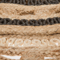Beliani 140Cm Round Jute Rug Beige-Black, Braided Plaited Rustic Style - thumbnail 6