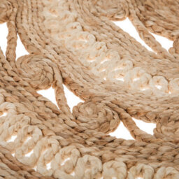 Beliani 140Cm Round Jute Rug Beige-Black, Braided Plaited Rustic Style - thumbnail 5